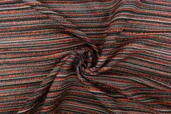 Lady McElroy Sparkle Bouclé Tweed Stripe - Flame