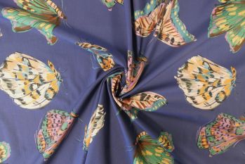 Exclusive Lady McElroy Monarchy -  Marine - Cotton Marlie-Care Lawn - Remnant - 1.7m