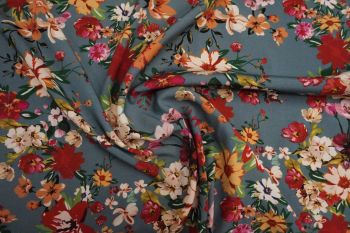 Lady McElroy Ocean Floral - Viscose Challis Lawn