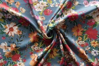 Lady McElroy Ocean Floral - Challis Lawn Remnant - 3m