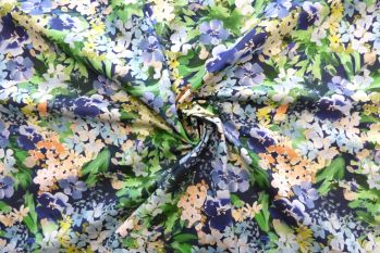 Lady McElroy On An Ocean Breeze - Navy - Marlie-Care Lawn - Remnant - 1.4m