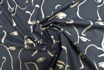 Lady McElroy Onlookers - Navy Marlie-Care Lawn - Remnant - 3m