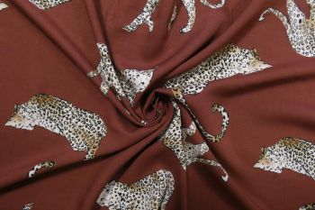 Lady McElroy On The Prowl - Maroon - Viscose Challis Lawn - Remnant - 2m