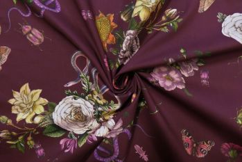 Lady McElroy Cobra Corsage - Mulberry - Cotton Marlie-Care Lawn - Remnant - 3m