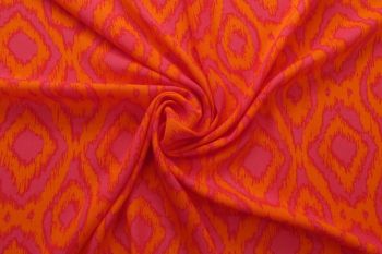 Lady McElroy Batik Block - Tangerine - Rayon Crinkle - Remnant - 1.5m