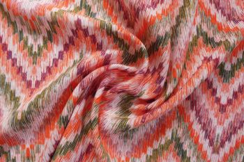 Lady McElroy - Painted Mountains - Olive - Viscose Challis Lawn - Remnant - 2m