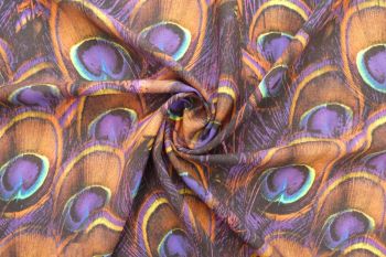 Lady McElroy Jewelled Feathers - Purple - Chloe Chambray - Remnant - 3m