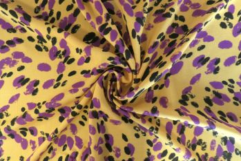 Lady McElroy Painted Pawprints - Honey - Viscose Challis Lawn - Remnant - 3m