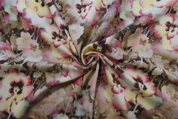 Lady McElroy Pansy Fantasy - Viscose Challis Lawn - Remnant - 2.4m