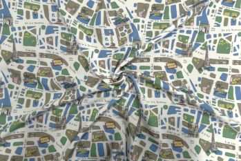Lady McElroy Paris Sightseeing - Viscose Challis Lawn - Remnant - 1m