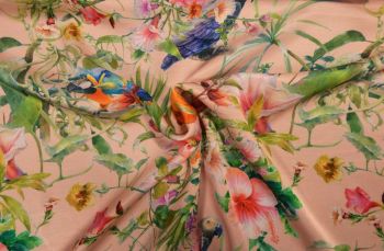 Lady McElroy Parrotdise - Blush - Cerutti Lawn - Remnant - 2m