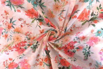 Lady McElroy Peach Daydream - Marlie-Care Lawn - Remnant - 2m