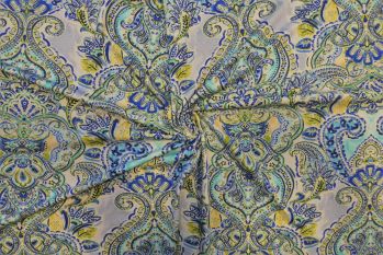 Lady McElroy Peacock Paisley - Viscose Crepe Jersey