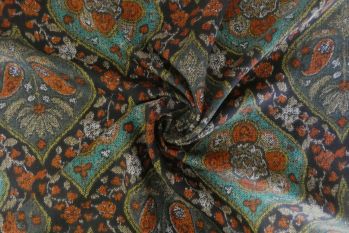 Lady McElroy Persian Motif - Rust - Viscose Satinized Twill