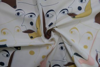 Lady McElroy Picasso Theatre - Cotton Marlie-Care Lawn - Remnant - 2m