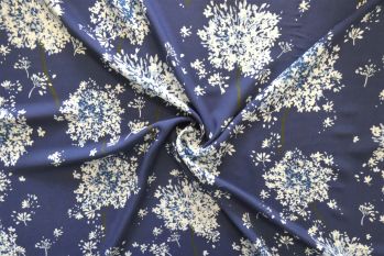 Lady McElroy Pimpernal - Ink - Viscose Challis Lawn - Remnant - 1.5m