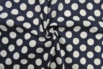 Lady McElroy Polka Sateen - Navy 1.6M Remnants