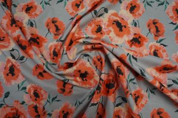 Lady McElroy Poppy Array - Cotton Pesanté Poplin Remnant - 2m