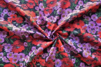 Lady McElroy Poppy Meadow - Linen Chambray - Remnant - 3m