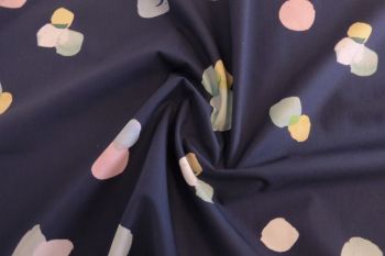 Lady McElroy Prosecco Fizz - Navy Blue - Marlie-Care Lawn - Remnant - 2m