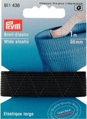 Prym Standard Elastic 20mm - Black 1m