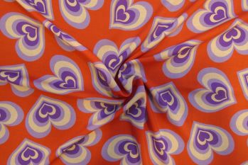Lady McElroy Queen Of Hearts - Sunset - Viscose Challis Lawn - Remnant - 2m
