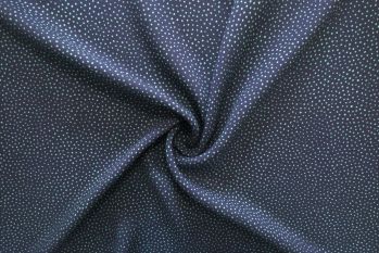 Lady McElroy Raining Dots - Marine Blue/Mint Green Viscose Challis Lawn Remnant - 0.7M
