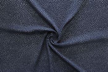 Lady McElroy Raining Dots - Navy/Ivory Viscose Challis Lawn - Remnant - 3m
