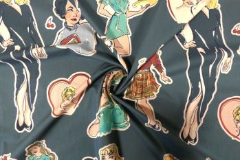 Lady McElroy Retro Graphics - Marlie-Care Lawn - Remnant - 2m