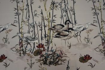 Lady McElroy Rushland Heron - Sand - Viscose Challis Lawn - Remnant - 3m