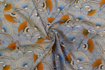 Lady McElroy Rustic Stems - Winter Blue - Chloe Chambray - Remnant - 3m