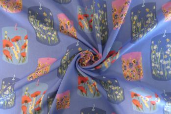Lady McElroy Floral Flames - Viscose Challis Lawn - Remnant - 2m
