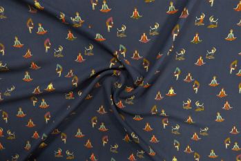 Lady McElroy Shantini Yoga - Navy - Viscose Challis Lawn