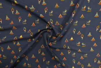 Lady McElroy Shantini Yoga - Navy - Viscose Challis Lawn - Remnant - 1.2m