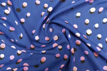 Lady McElroy Showering Dots - Saxon Blue - Viscose Challis Lawn - Remnant - 4m