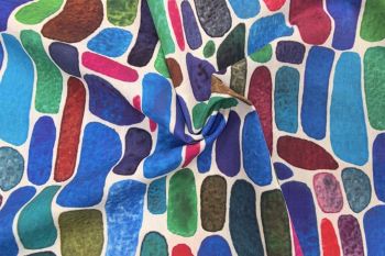 Lady McElroy - Stained-Glass Pebbles - Blue - Cotton Pure Lawn