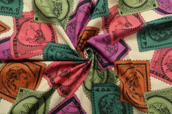 Lady McElroy Stamps Of Greece - Mabelle Lawn - Remnant - 3m