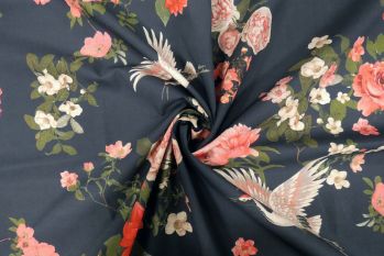 Lady McElroy Storking Beauty - Navy - Cerutti Lawn - Remnant - 3m