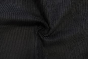 Lady McElroy Dakota - 4.5 Wale Non-Stretch Jumbo Corduroy-Black - Remnant - 1.9m