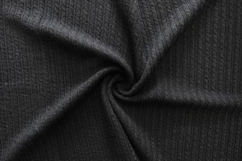 Lady McElroy Livingstone - Chain Cable Knit Jersey - Black Remnant 1.4m