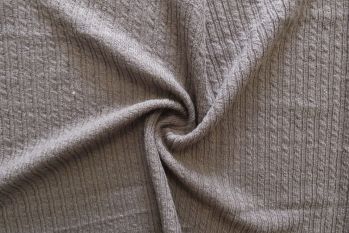 Lady McElroy Livingstone - Chain Cable Knit Jersey - Mink - Remnant - 2m