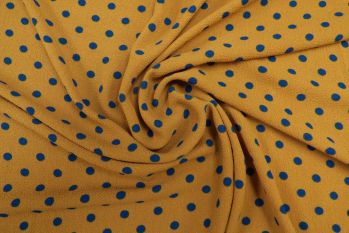Lady McElroy Tea Party Polka - Mustard - Remnant - 2.8m