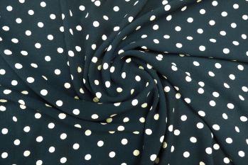 Lady McElroy Tea Party Polka - Navy - Remnant - 1.5m