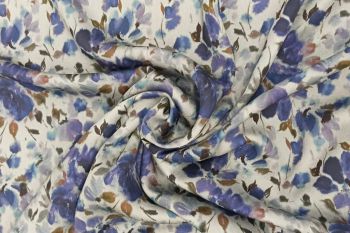 Lady McElroy - Periwinkle Heirloom - Sandwashed Silk-Mix Soft Satin Twill 