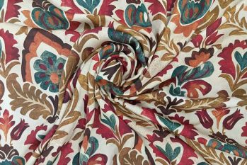 Lady McElroy - The Kensington Arabesque - Antique Gold - Sandwashed Silk-Mix Soft Satin Twill 