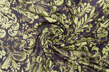 Lady McElroy - Gilded Moss Botanical - Sandwashed Silk-Mix Soft Satin Twill 
