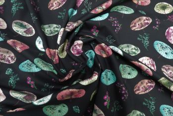 Lady McElroy Tokyo Parasol - Black Cotton Marlie Lawn - Remnant - 2m