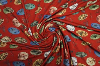 Lady McElroy Tokyo Parasol - Rouge Crepe Jersey - Remnant - 4.3m