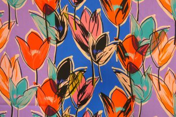 Lady McElroy Tulip Ballet - Blue- Viscose Challis Lawn