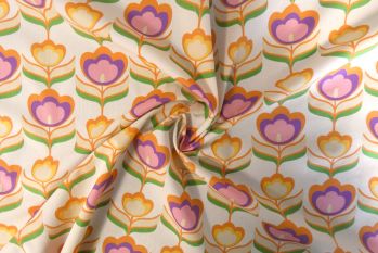 Lady McElroy Tulip Symmetry - Ivory - Marlie-Care Lawn - Remnant - 1m